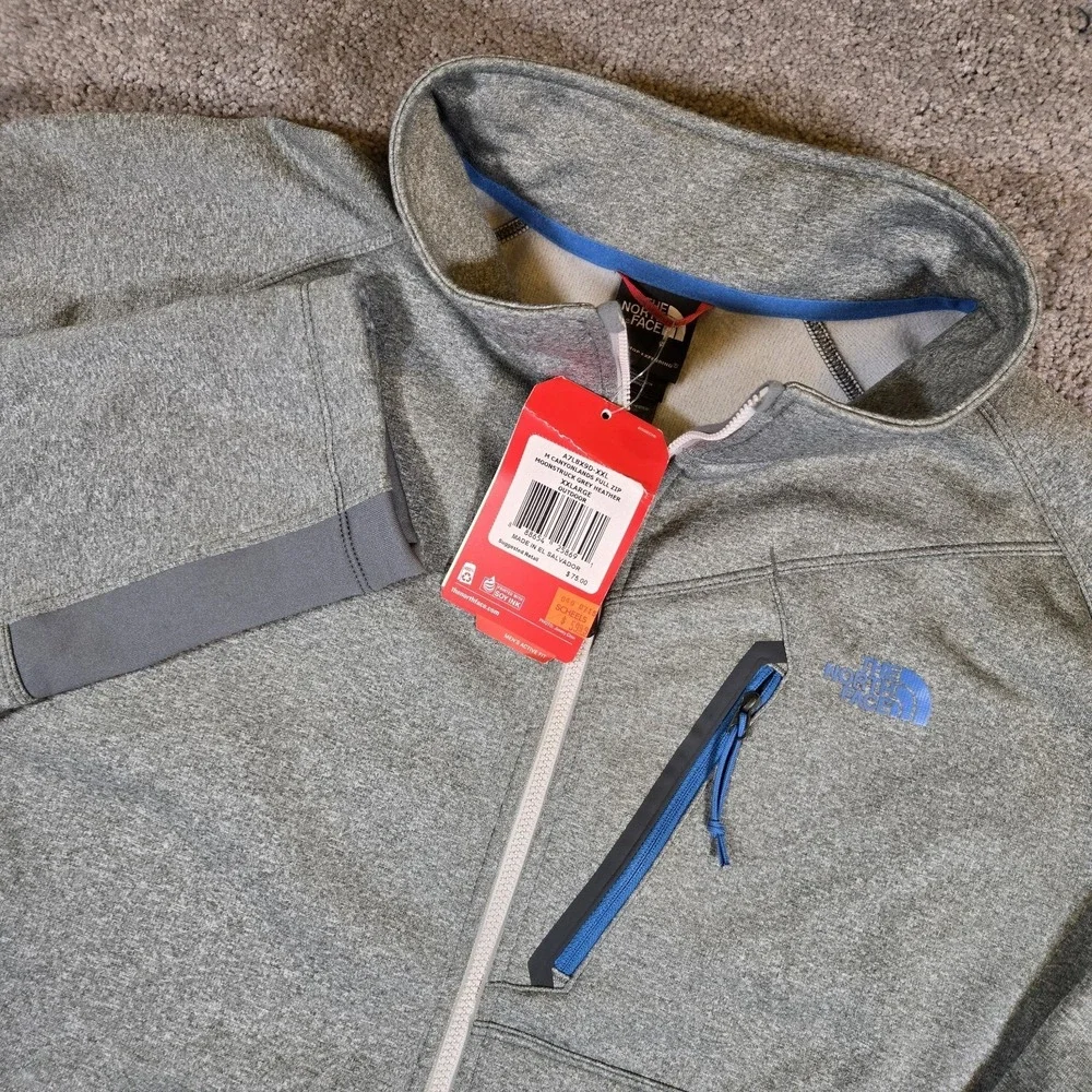 The North Face Mens 2XL Gray Canyonlands Full Zip Fleece Stretch Jacket Hiking